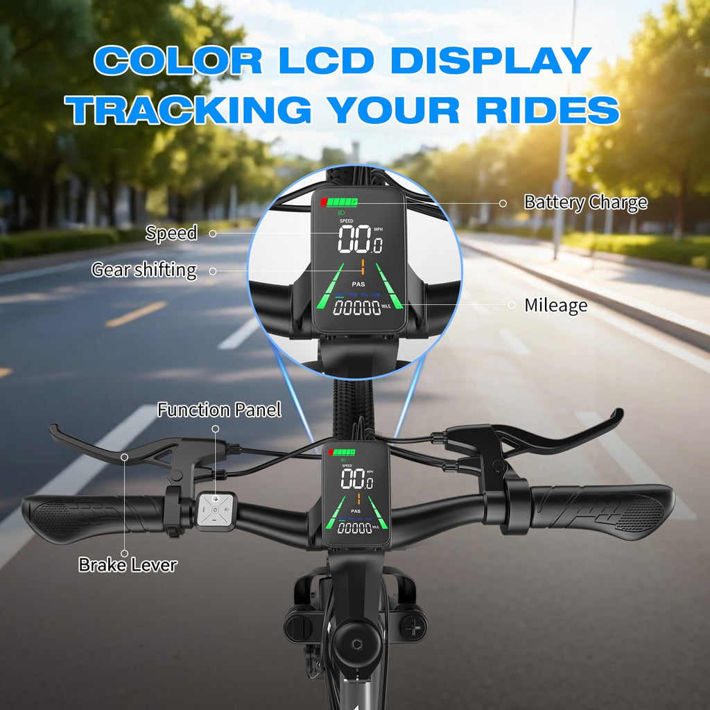 1500W Peak 750W Electric Bicycle 48V 15Ah,26'' Mountain Ebike 30MPH 65Miles Range,Removable Battery Adult Electric Bike UL2849