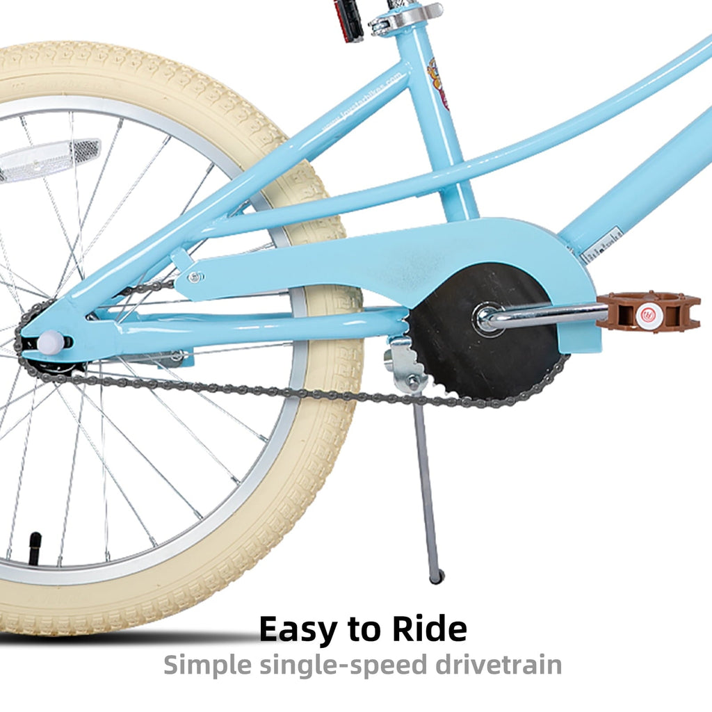 JOYSTAR Girls Bike for 2-13 Years Old Toddlers and Kids, 12 14 16 18 Kids Bike with Training Wheels & Basket, 20 Inch Kid's Bicycle with Kickstand, Retro Style Bikes