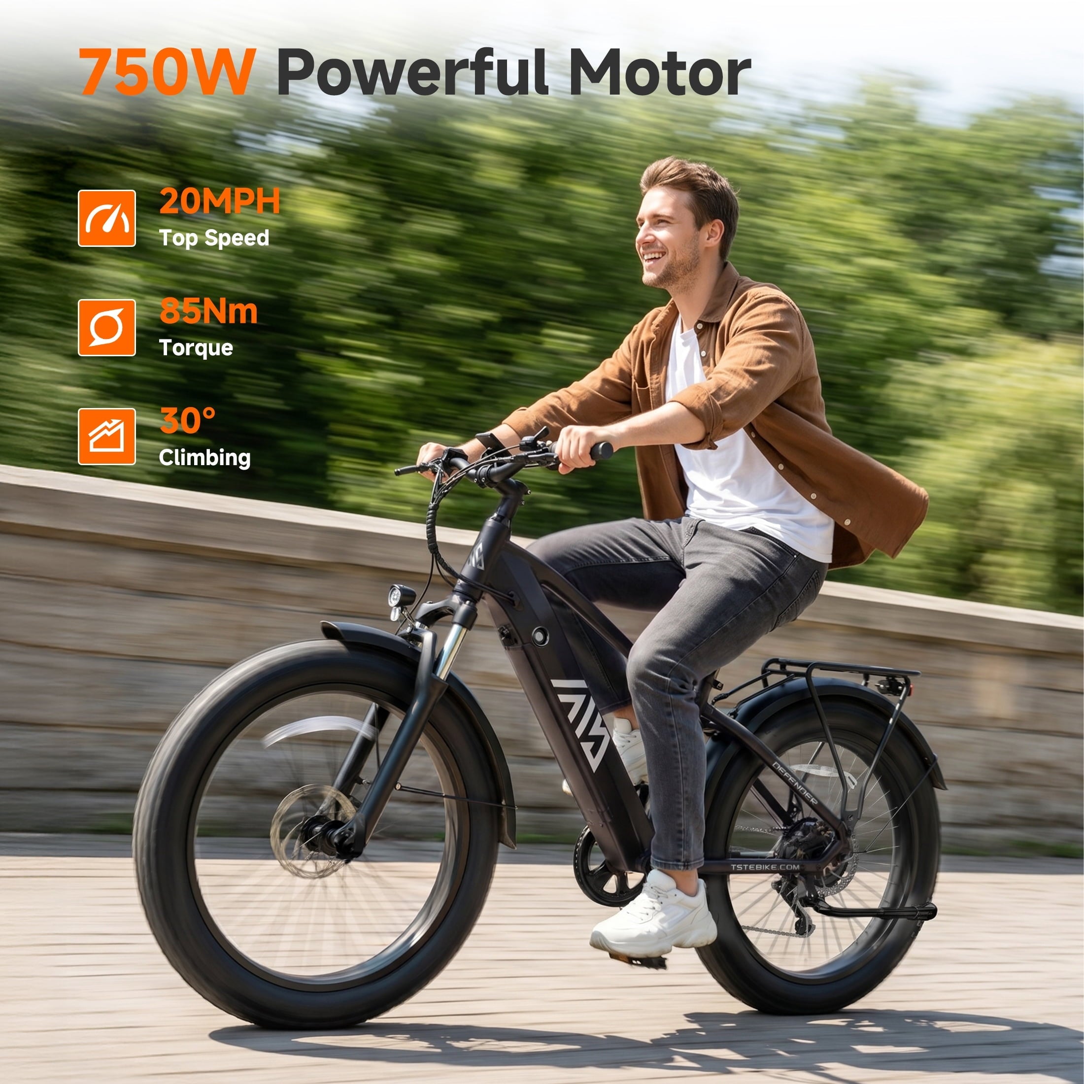 TST Dreamer Electric Bike for Women, Peak 750W E-Mountain Bike, 26 Fat Tire Electric Bike, 48V/15Ah Battery UL2849, 60Miles Long Range, 7-Speed Gear