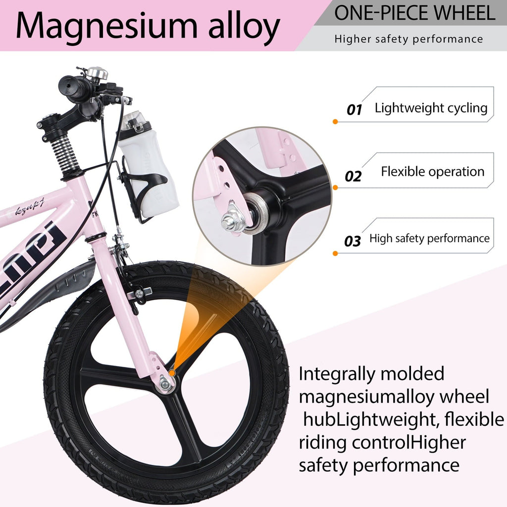 18 inch Kids Bike for Boys and Girls, SHINPT Kids Bicycle with Training Wheels, Bicycle for Kids Ages 5-9 , 18 Boys Bike with Adjustable Saddle&Handlebar, Girls Bike for Kids for Outdoor, Park