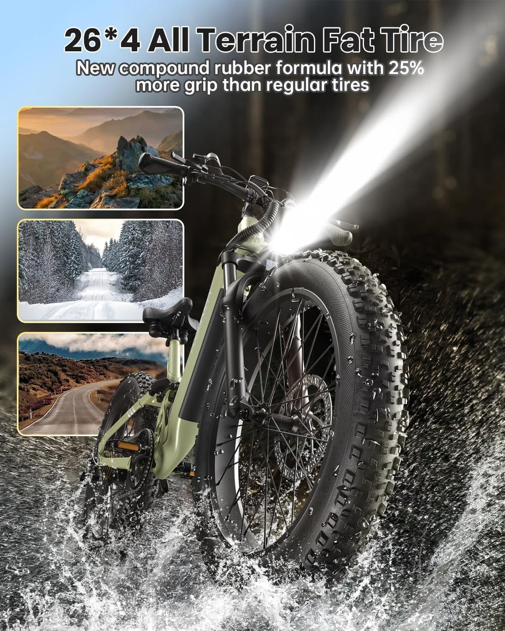 PUCKIPUPPY Electric Bikes for Adults 26 Step-Thru Ebikes 960W Peak Motor 80Miles Range 28mph Max Speed 48V 20AH Battery Full Suspension Fat Tire Mountain E Bike 7 Speed, Comply with UL2849 By SGS