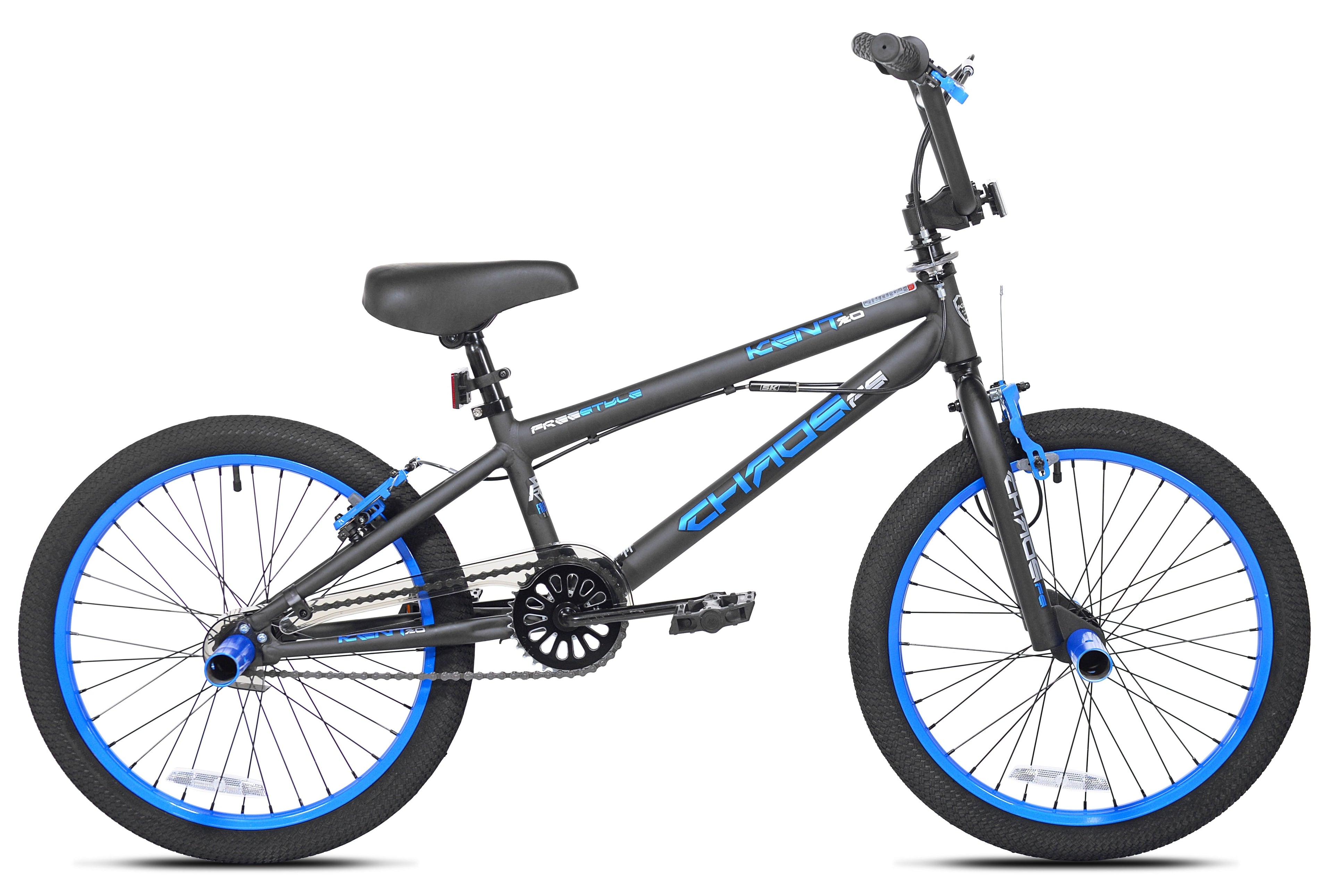 20 Kent Bicycle Chaos Boy's Child Bicycle, Matte Black and Blue