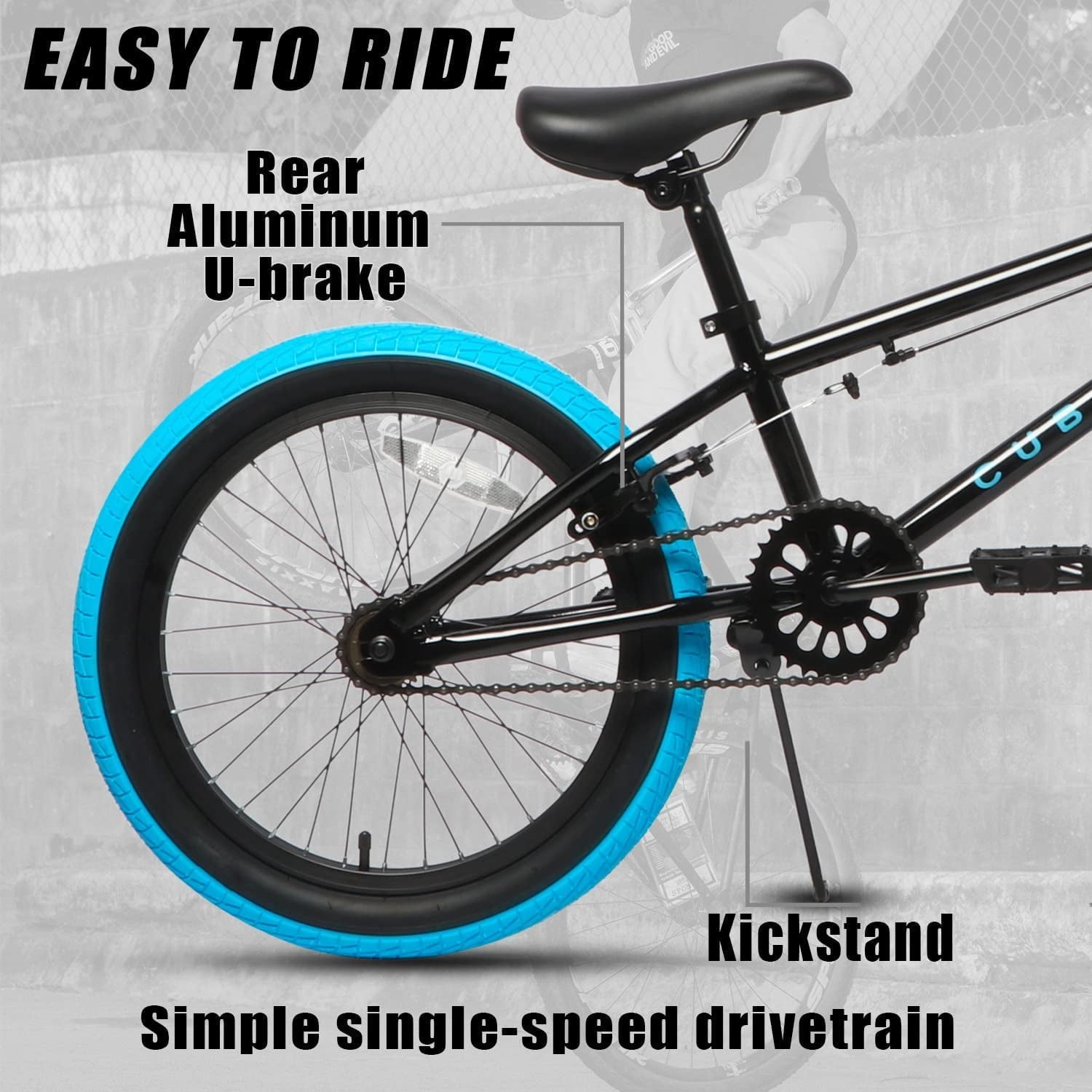 cubsala 18 in Freestyle BMX Kids Bike for Age 5-8 Years Old Boys Girls,Blue