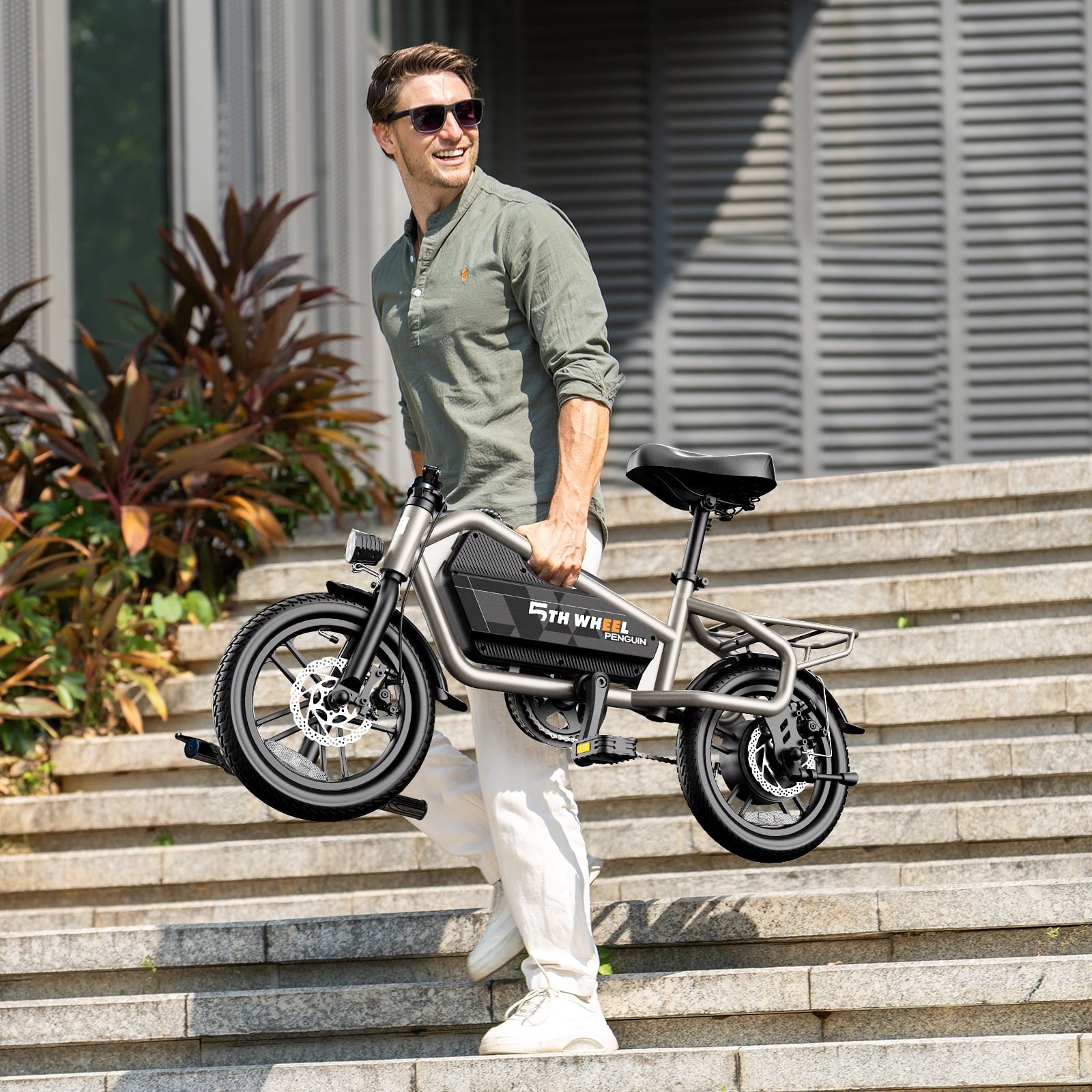 5TH WHEEL 14 Electric Bike for Adults with 650W Peak Motor Electric Bicycle, 36V 7.8Ah Battery Ebike, UL2849