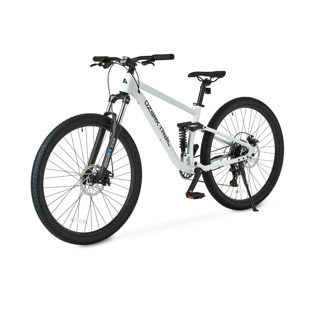 Ozark Trail 29 FS.2 Slalom Full Suspension Mountain Bike, 29 Wheels, Medium Frame, Fits Riders 5'6 - 5'9, Off-White, Adult