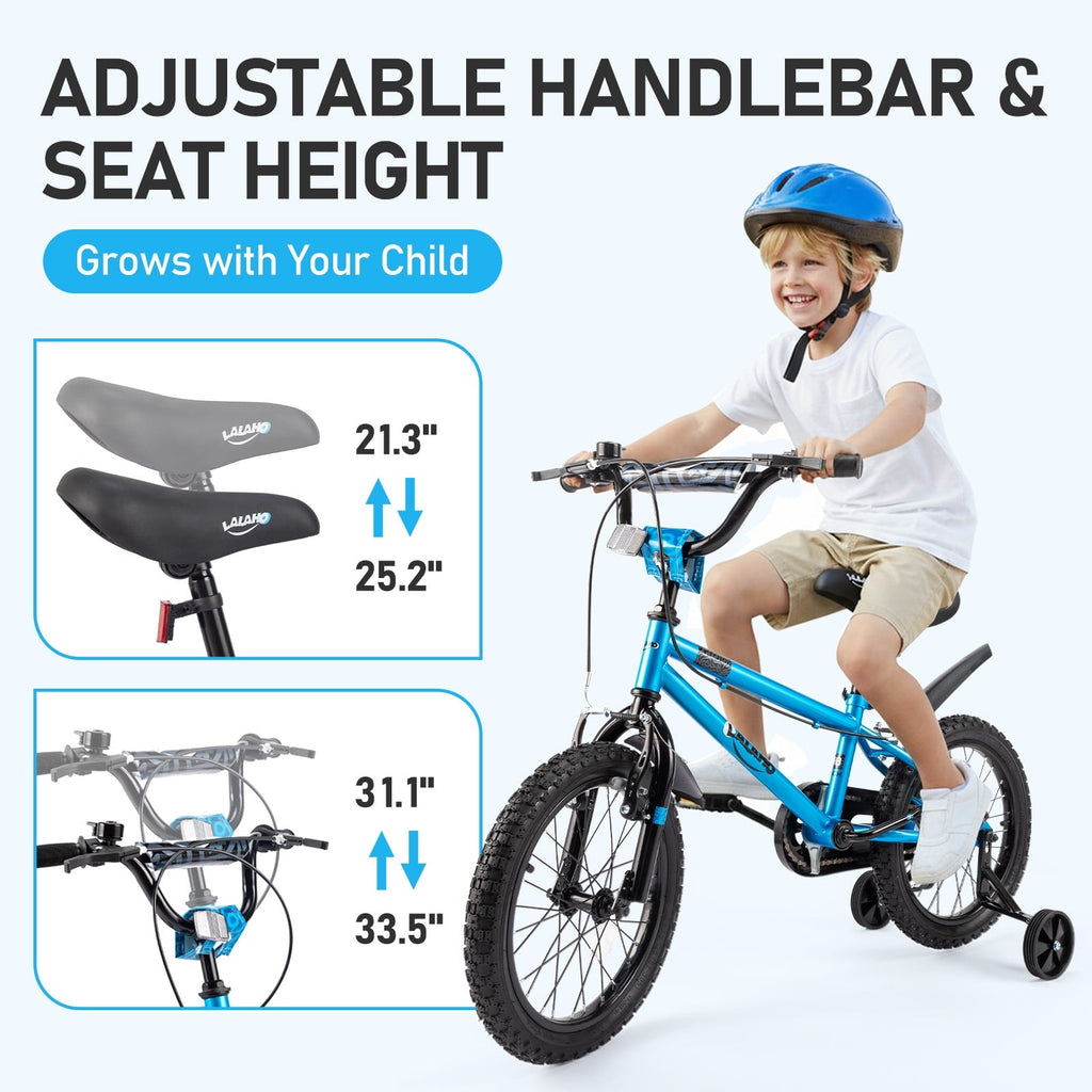 Ktaxon Bike, 18 Inch Bicycle with Training Wheels and Kickstand, Easy to Assemble, Learning to Ride, Blue