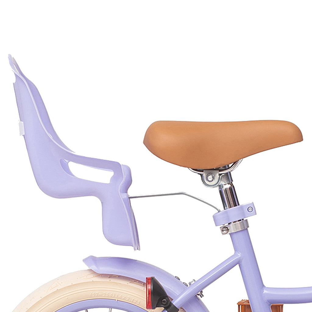 ACEGER 14 Inch Girls Bike with Basket, Training Wheels, Doll Seat, Purple Kids Bicycle for Ages 3-5