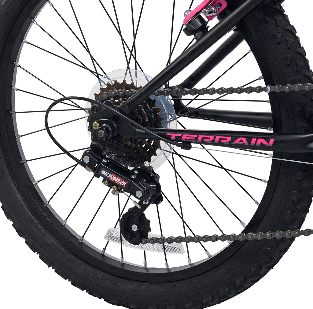 20 Kent Kobra Mountain Bicycle, Fits Rider 4'2 - 5', Black/Pink, Child, Unisex