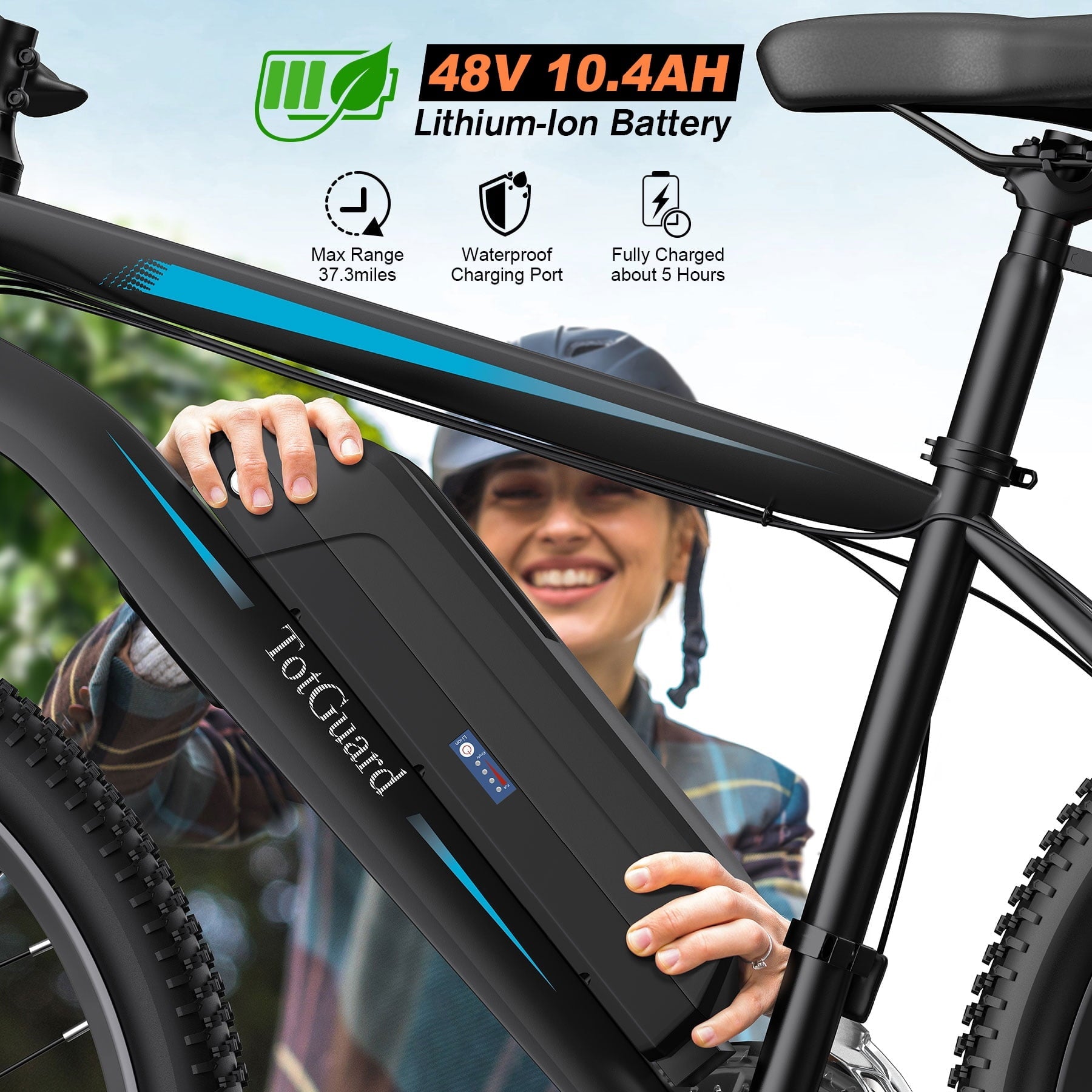 TotGuard Electric Bike for Adults 27.5 E-Bike with 500W Motor, Electric Mountain Bike with 48V 10Ah Battery, Lockable Suspension Fork, Shimano 21 Speed Gears UL2849