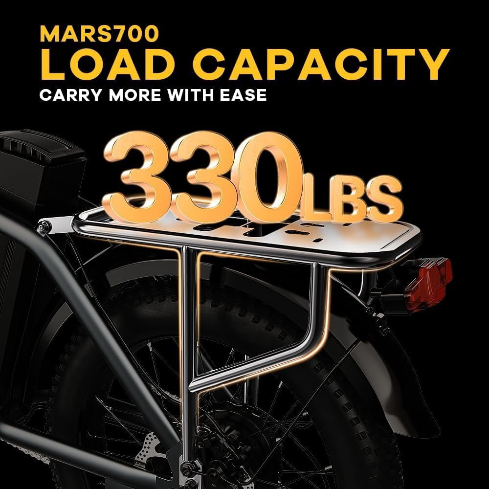Cbvelo 1000W Folding Electric Bike, 48V 20.8AH Removable Battery, 30+MPH, 80 Miles Max Range, 20 Fat Tire for Adults, Older Teen Commuter