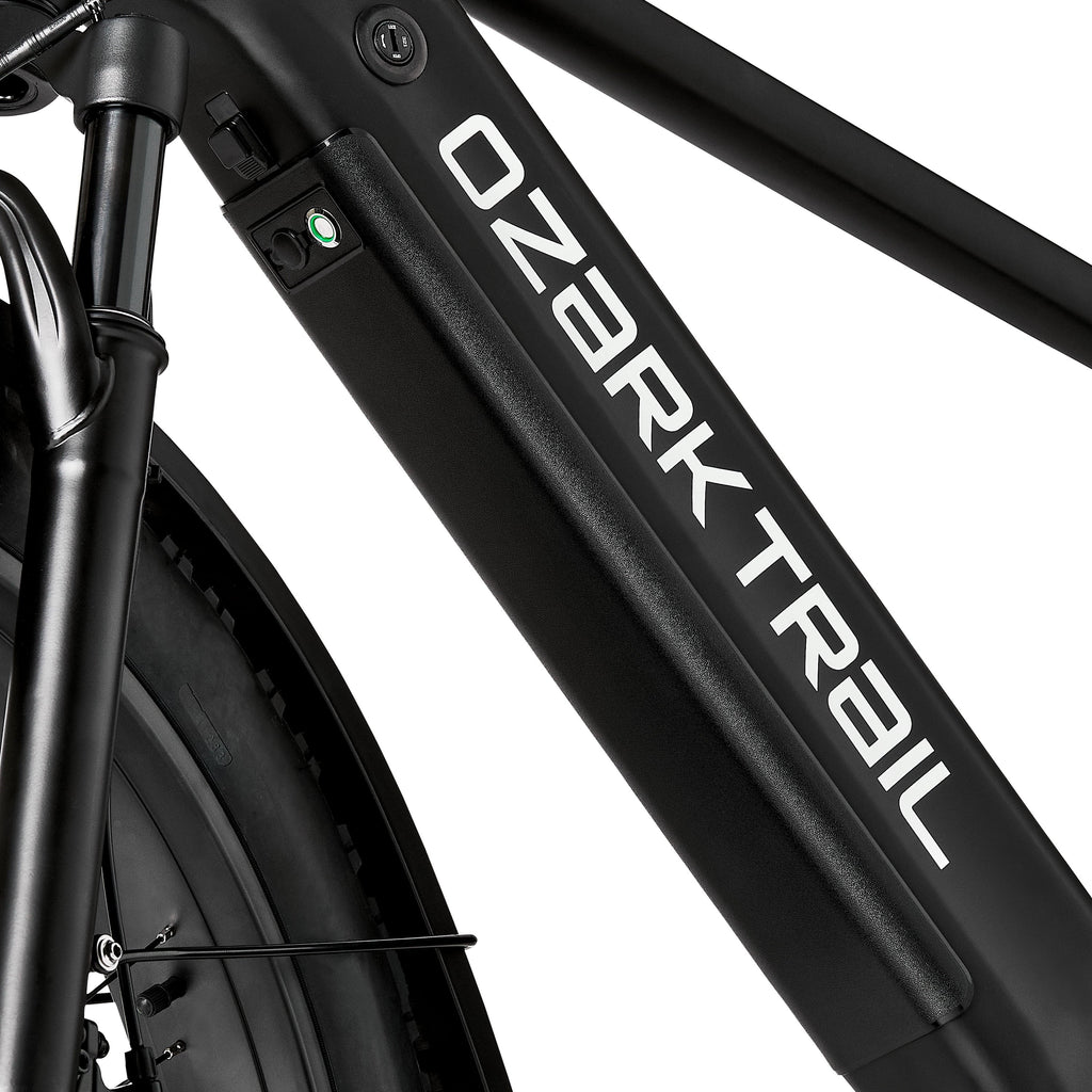 Ozark Trail 26 M.3 Ranger+ Electric Fat Tire Bike, 48V, Class 2, Black, Fits Riders 5'2 - 6'1, Adult, Unisex