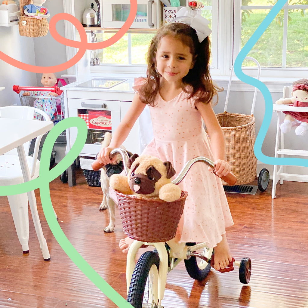 JOYSTAR Vintage Kids Bike with Basket & Training Wheels,12 14 16 20 24 Inch Kids Bike for 2-14 Years Old Girls & Boys, Green