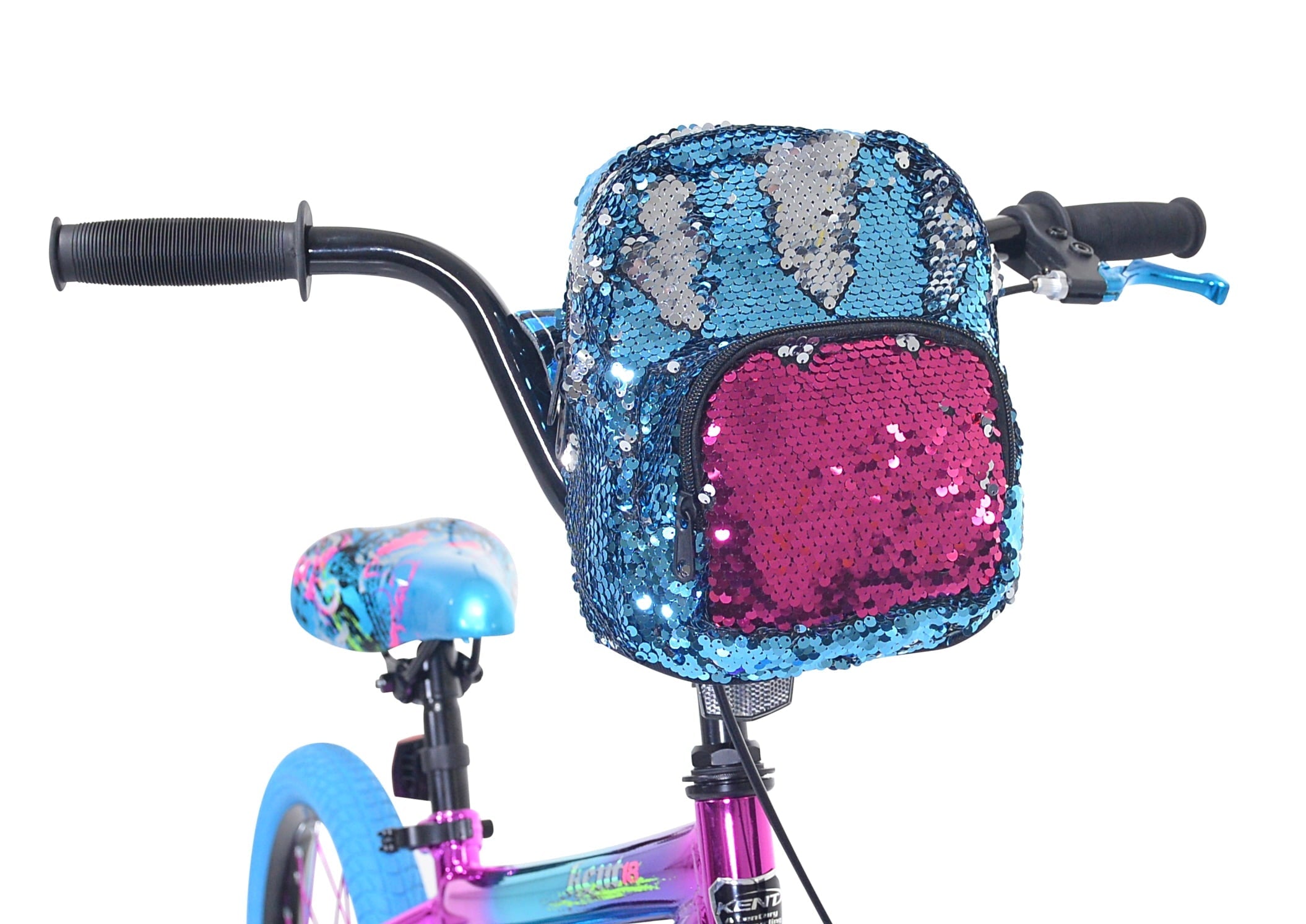 18 Kent Illusion Child Bicycle, 18 Wheels, Child Ages 6-12 Years, Blue/Purple
