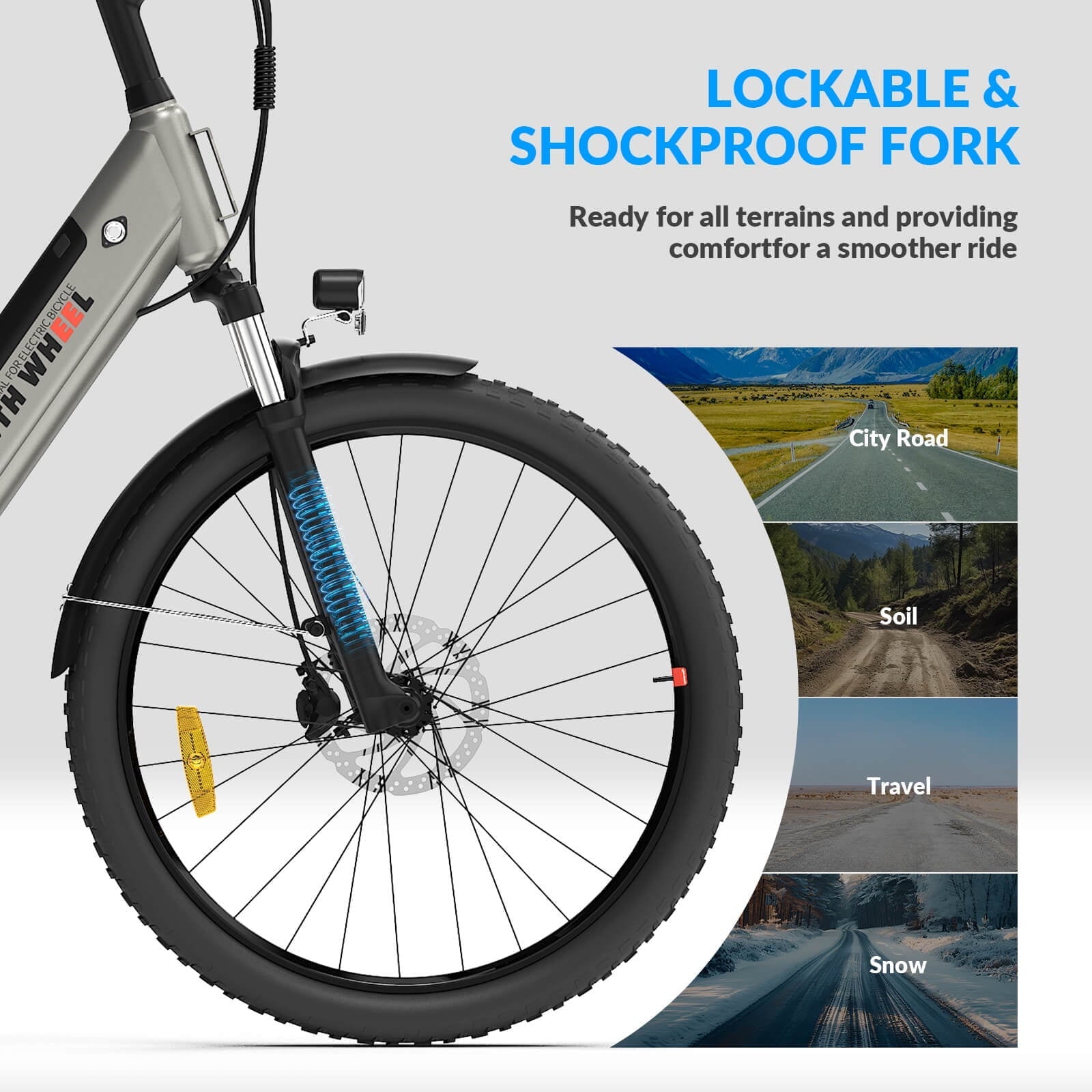 5TH WHEEL W18B Electric Bike for Adult with 350W Motor, 26 Electric Mountain Bike with 36V 10.4Ah Removable Battery Ebike, Electric Bicycle with 7 Speed, UL2849