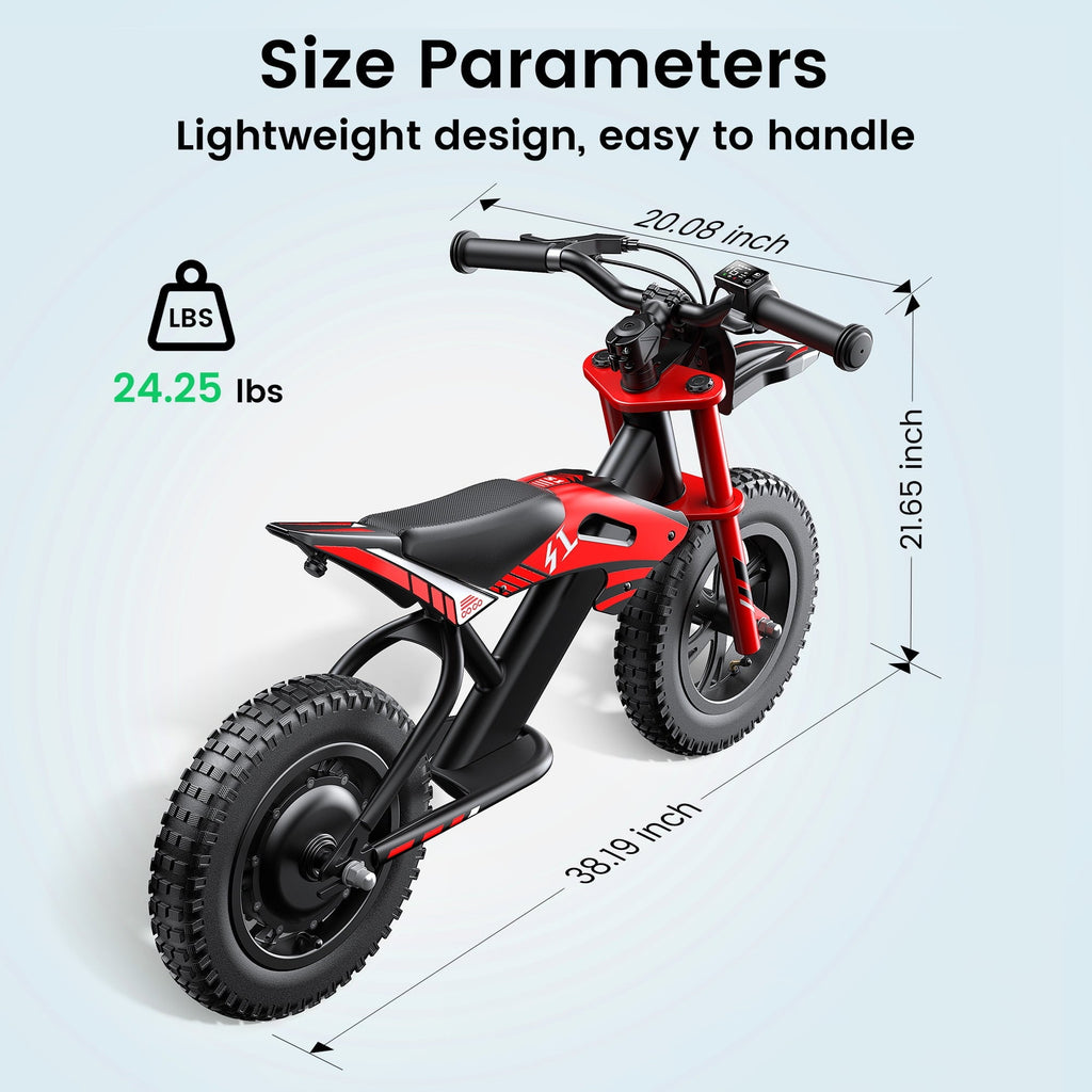MIHOVER 21.6V Electric Bike for Kids 12, 200W Electric Banlance Bike Ages 5-8 Years Old, Electric Motorcycle Max 10MPH with LED Display, Beginners Friendly - Blue