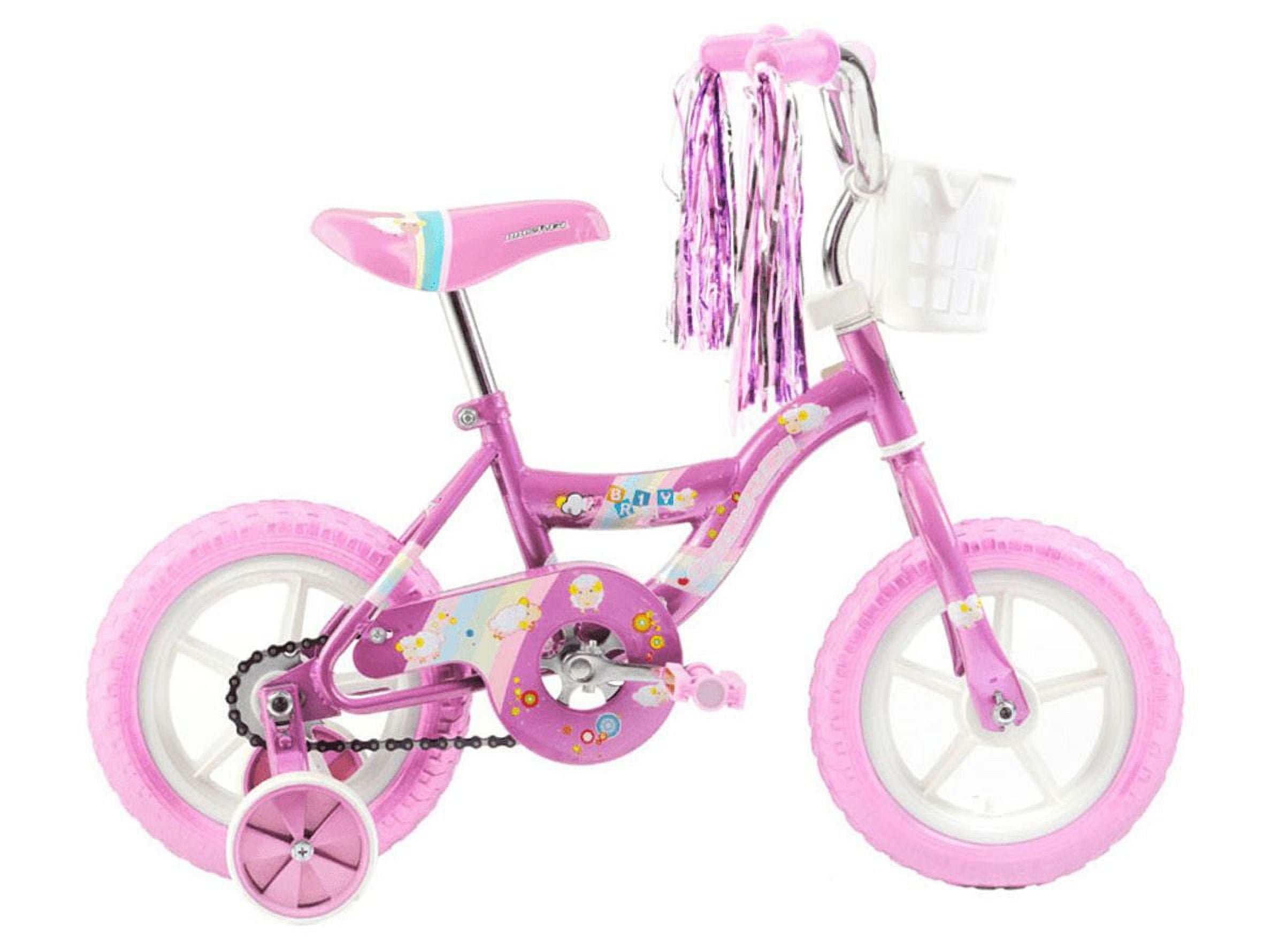 USToyOutlet 12 Kid's Beginner Bicycle for 2-4 Years Old Boys' and Girls' Bike Foam Tire for Indoor Use No Brake - Pink