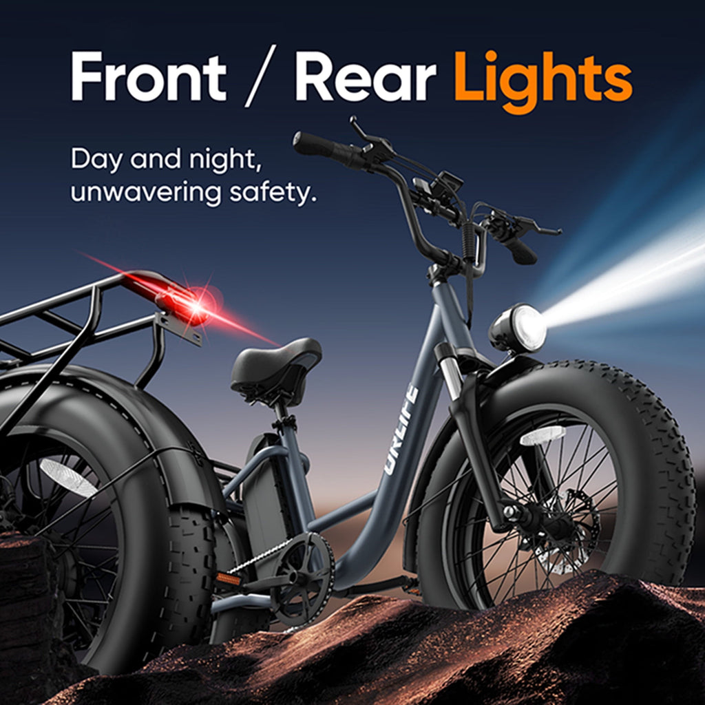 URLIFE 4.0 Fat Tire Ebike,20 Electric Bicycles for Adult,1500W Peak Motor,48V 15.6AH Remobavle Battery,7-Speed Mountain Ebike,UL2849-Black