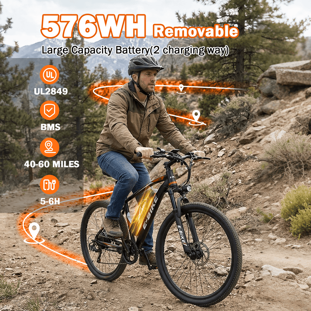 BroPath Electric Bike for Adults, 14 Folding Ebike, Electric Bicycle with 576WH Battery, 21MPH,20+ Miles(MAX),450W High Motor,Multi-Shock Absorption,Commuting Mini E Bikes,UL2849,Ebike for Teens