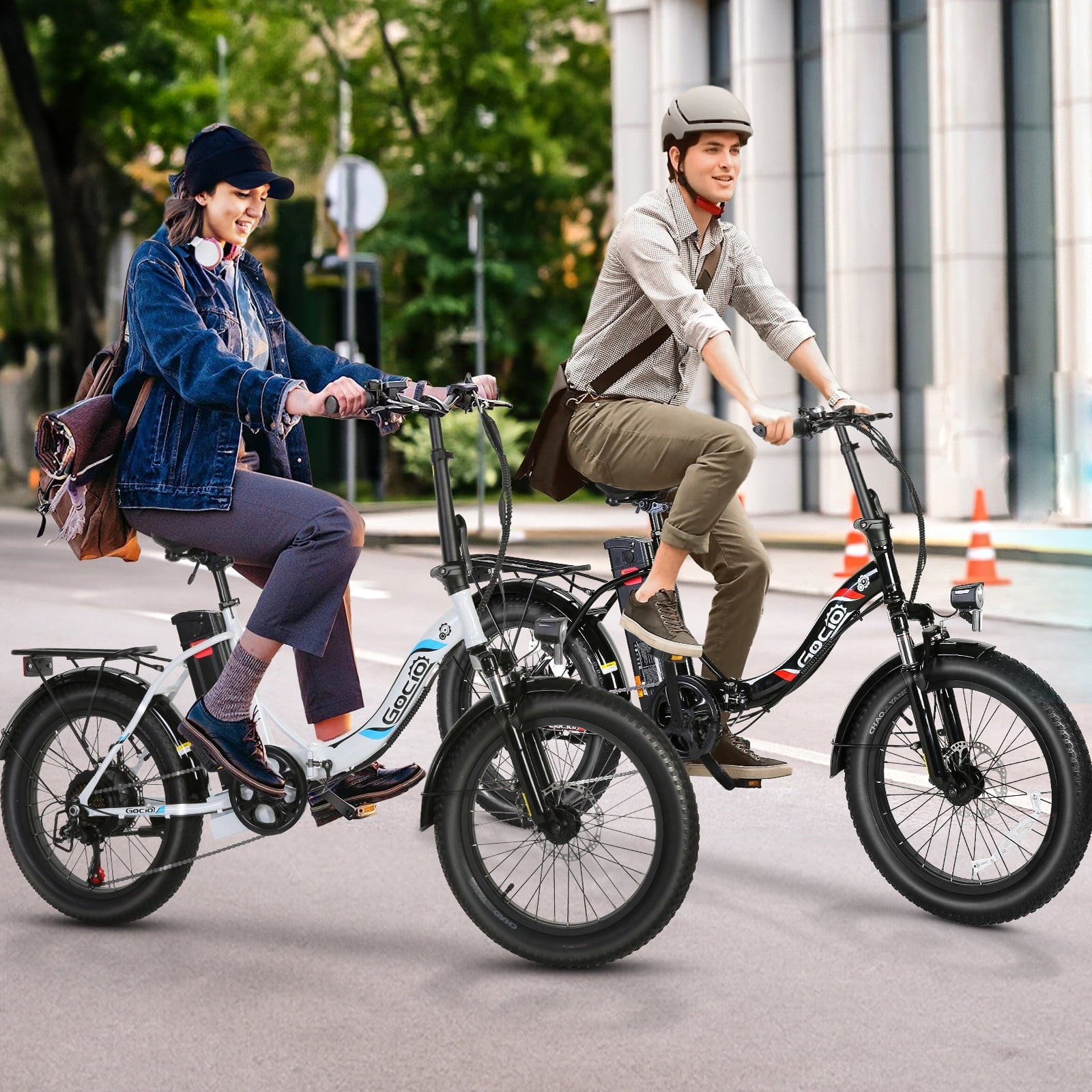 Gocio 20 Folding Electric Bike for Adults, 750W Peak Motor Fat Tire Commuter Ebike, 48V 10.4Ah Battery, 7 Speed, UL2849