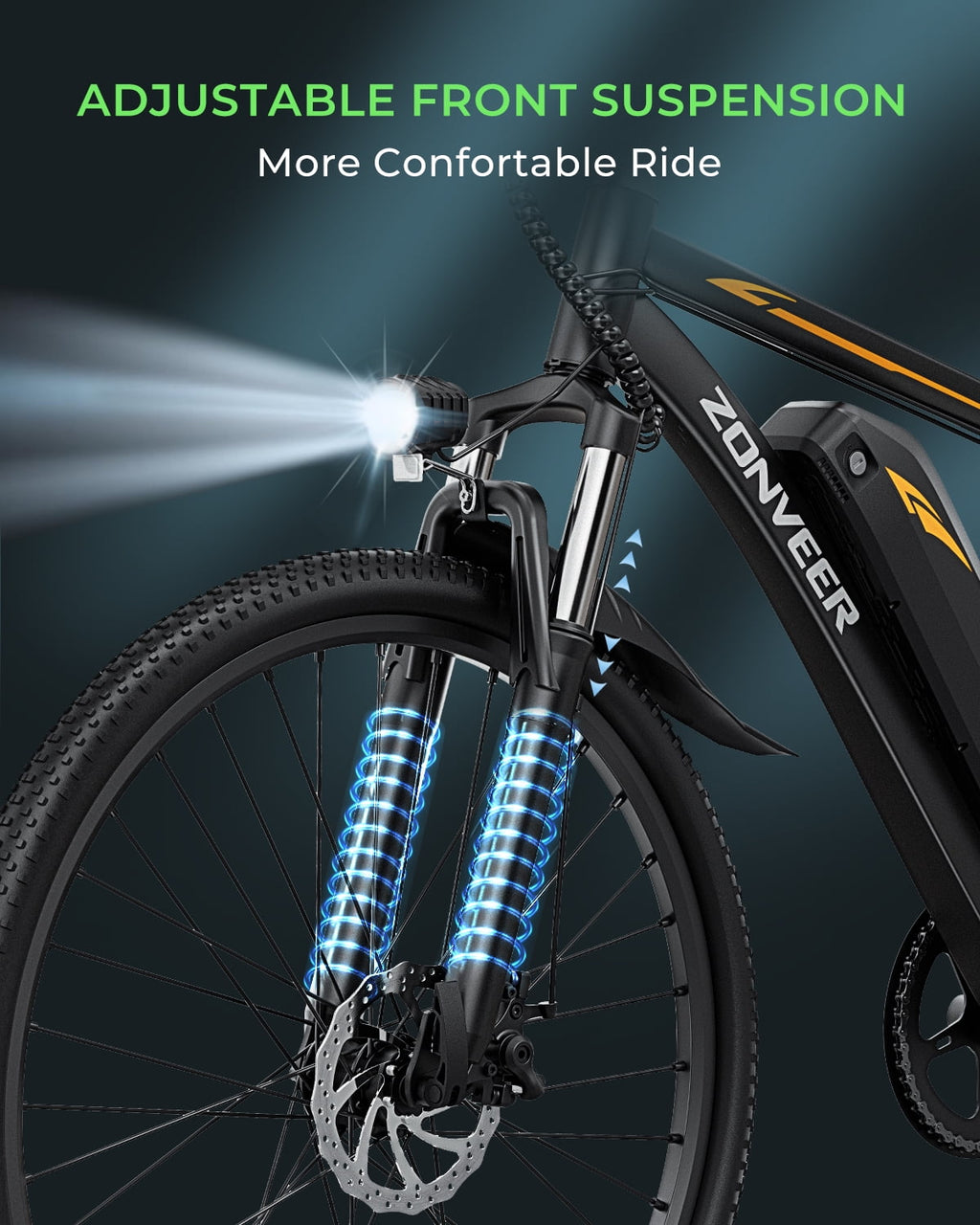 DYU 26 Electric Bike for Adults, 36V/10AH Removable Battery, Peak 750W Brushless Motor, 50 Miles Commuting Range, Front Fork Suspension, Shimano 7 Speed, UL2849