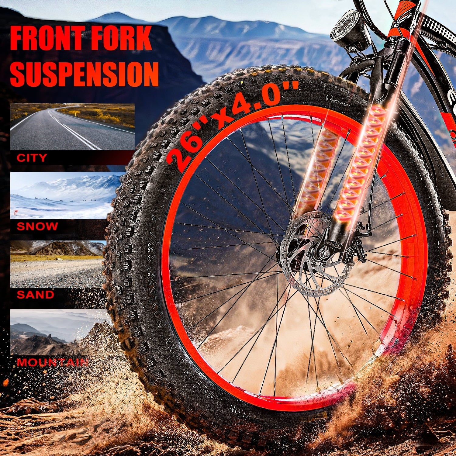 EOEOTWO 26 Fat Tire Electric Bike for Adults, 1500W Motor 34Mph, 48V 15Ah Battery 60Miles Range, Mountain Ebike, UL 2849 Certified