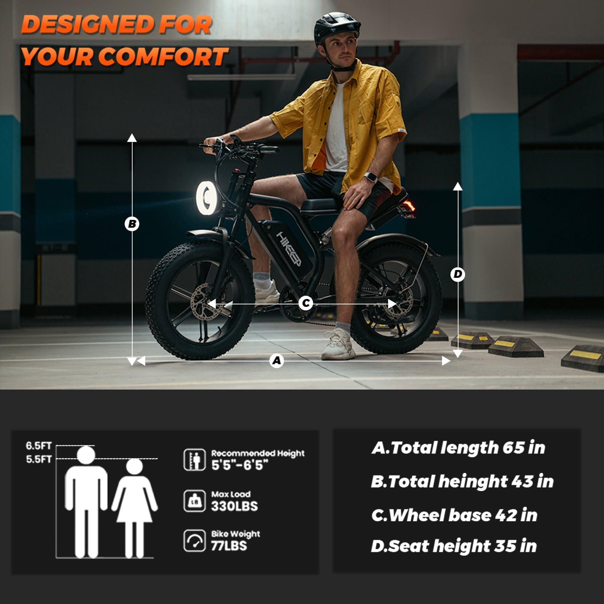 HiKeep 20 Fat Tire Electric Bike for Adults, 750W 1500W Peak Motor, 48V 17.5Ah Removable Battery E-Mountain, Full Suspension Dirt Ebike, UL2849
