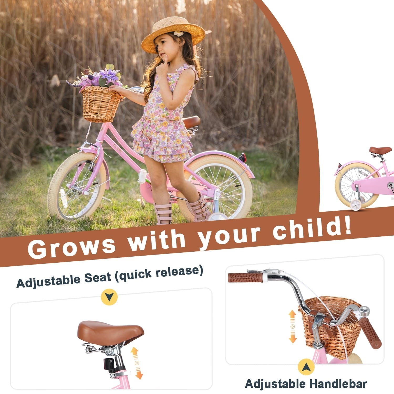 Glerc Little Molly 20 inch Kids Girls Bike for 7-13 Years Old Child,gifts,Blue