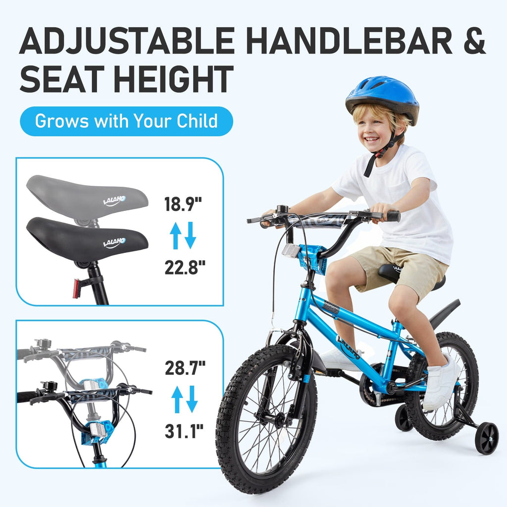 Ktaxon Bike, 18 Inch Bicycle with Training Wheels and Kickstand, Easy to Assemble, Learning to Ride, Blue