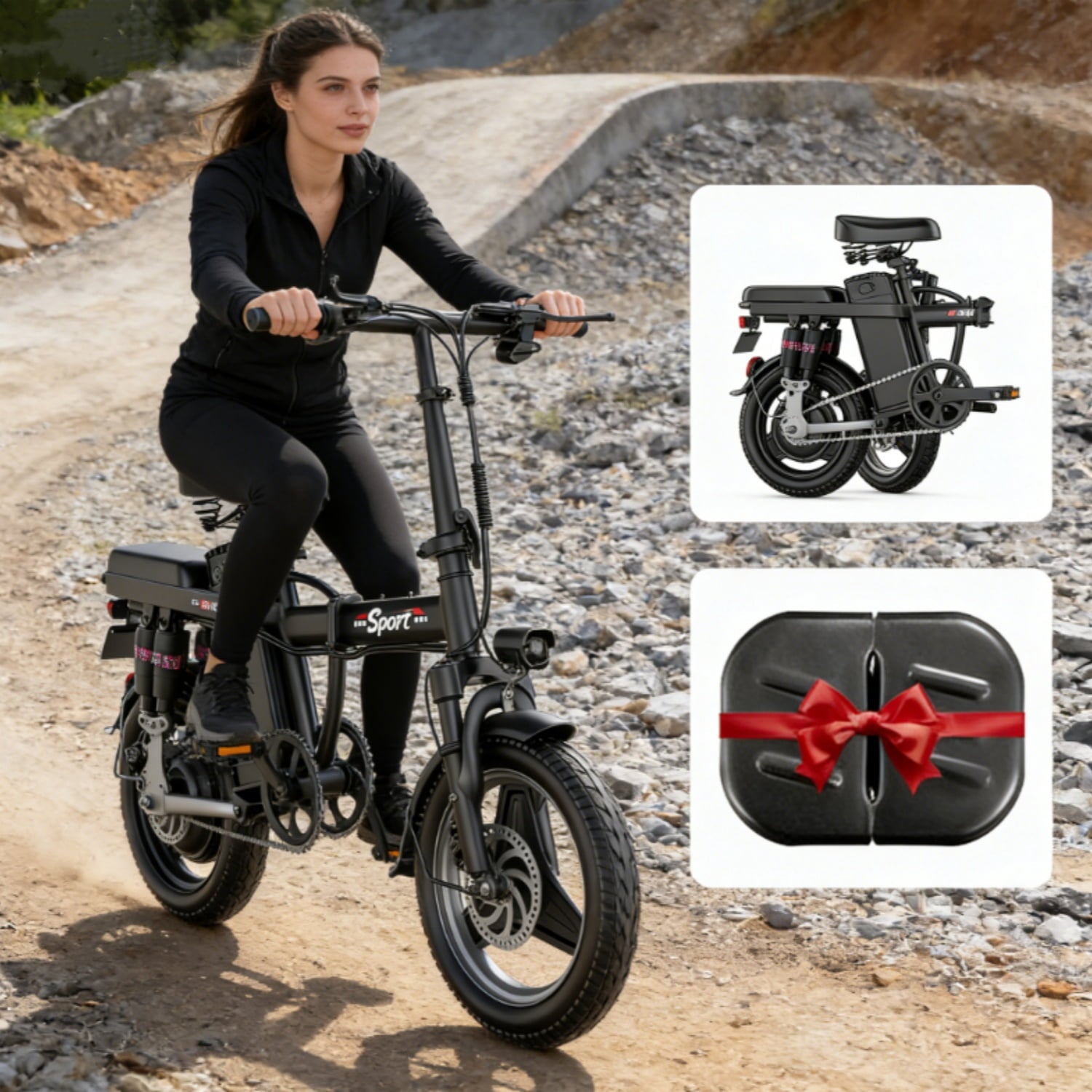 ASKGO F9 Adult Folding Electric Bike, 1200W 25 MPH 25 Miles, 48V 13Ah Removable Battery, Meets Daily Commuting,Going Out and Playing,Give the best gift,Folding Ebike for Adult with Two Seats .UL2849