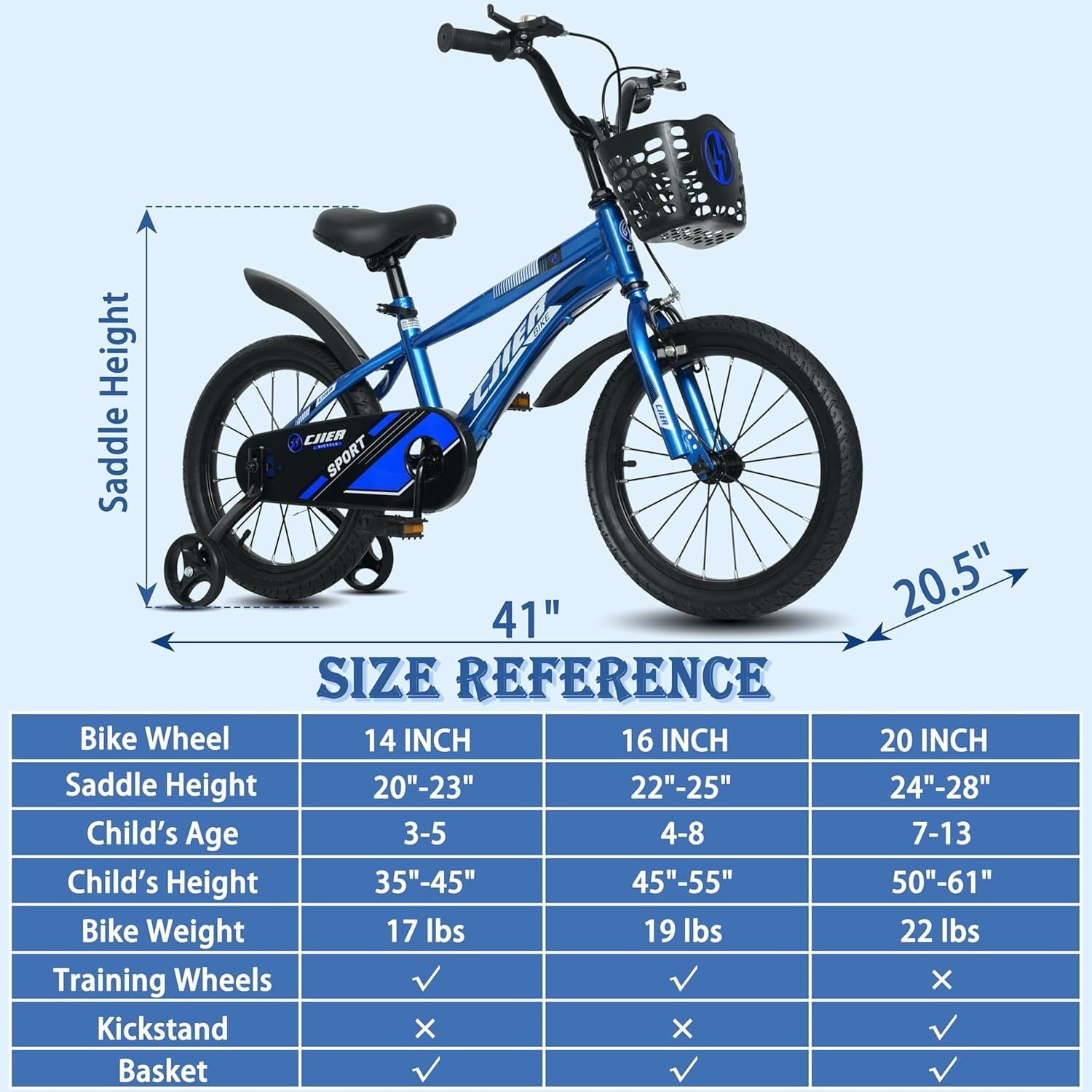 NEORIVER 14 Kids Bikes for Girls and Boys, Kids' Bicycles with Training Wheels, Ages 3-5 Years