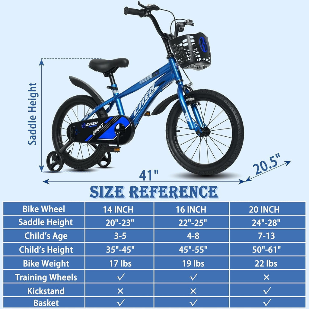 14 Kids Bikes for Girls and Boys, DEYGIA Kids' Bicycles with Training Wheels, Ages 3-5 Years