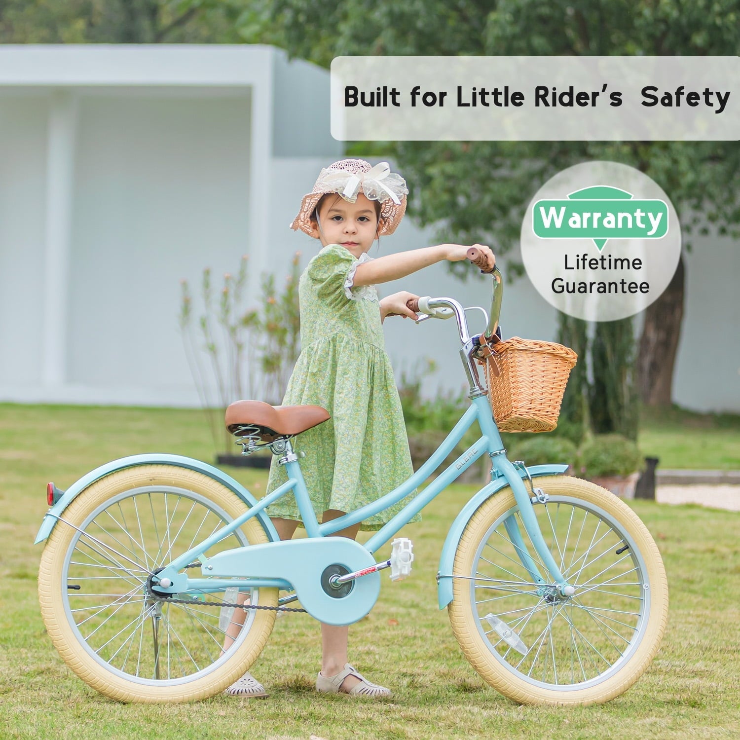 Glerc Little Molly 20 inch Kids Girls Bike for 7-13 Years Old Child,gifts,Blue
