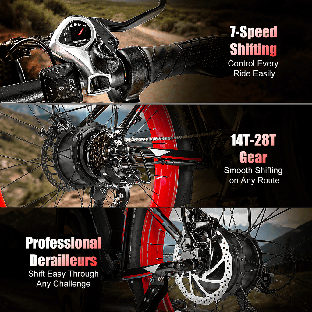 EOEOTWO 26'' Fat Tire Electric Mountain Bike for Adults, 1500W 48V 15Ah Battery, 60Miles Long Range, 34MPH High-Speed  Cruiser Ebike, All-Terrain Bicycle with Front Suspension & LED Display UL2849