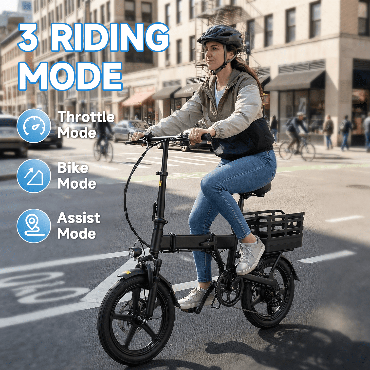 SHCNTEKU 14IN Folding Ebike for Adults Teens,500W Motor up to 20 mph Range 30 mile with 36V 12Ah Removable Battery Electric bicycle,UL 2849