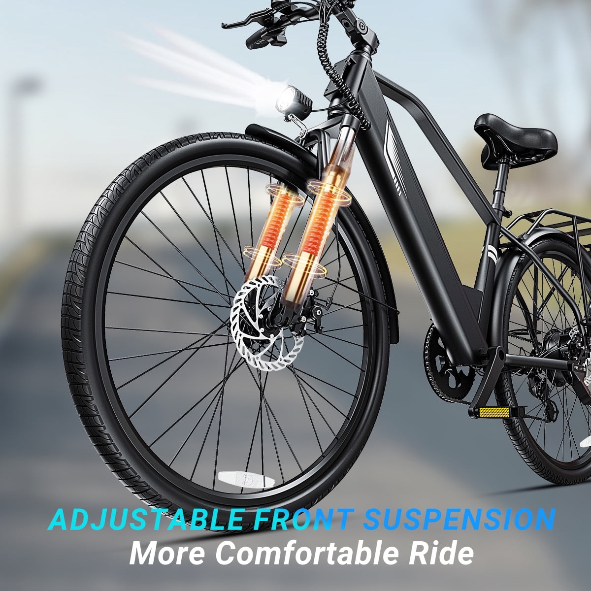 DYU C7L Electric Bike for Adults, 26 Peak 1000W Motor Ebike, 48V 10.4Ah Removable Battery, 45 Miles Max 20MPH, 7 Speed Electric Bicycle UL2849