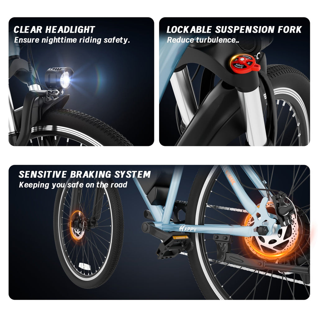 Electric Bike for Adults, 26'' Up to 50 Miles 22MPH Electric Mountain Bike with 48V 430W Removable Battery UL2849 (Blue)