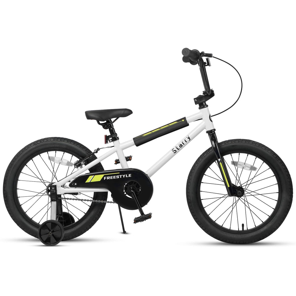Glerc 14 Inch Little Kids Bike BMX Style Bicycle with Training Wheels Coaster Brake for 3 4 5 Years Old Boys Girls, Blue