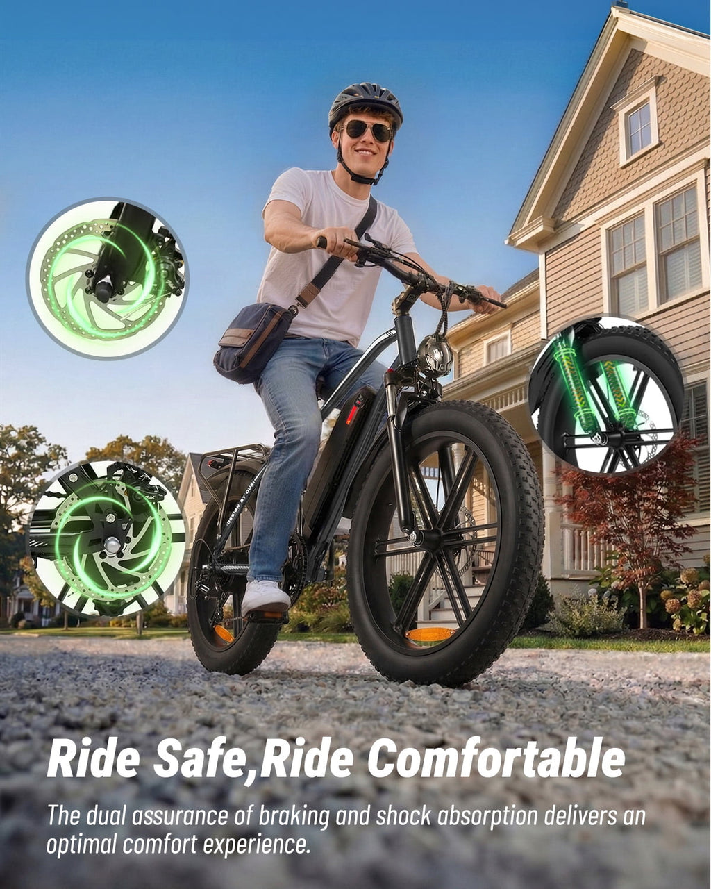 VTOKW Electric Bike, Peak 1000W Electric Bicycles for Adults, 20X4.0 Fat Tire Ebike, 48V/13AH Battery, 25MPH E-Mountain Bike for Cycling & Off-Road, 7-Speed Front Suspension Ebike for Adults UL2849