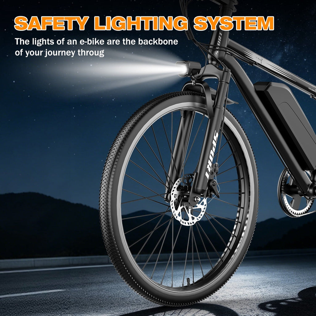 AZHAR G29 Electric Bike for Adults, 26 E-Mountain Bicycle,750W,Peak 1200W Motor 48V 10.4Ah Ebike UL2849