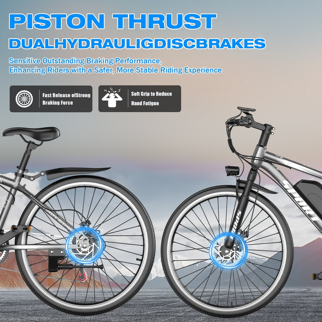 1500W Peak 750W Electric Bicycle 48V 15Ah,26'' Mountain Ebike 30MPH 65Miles Range,Removable Battery Adult Electric Bike UL2849