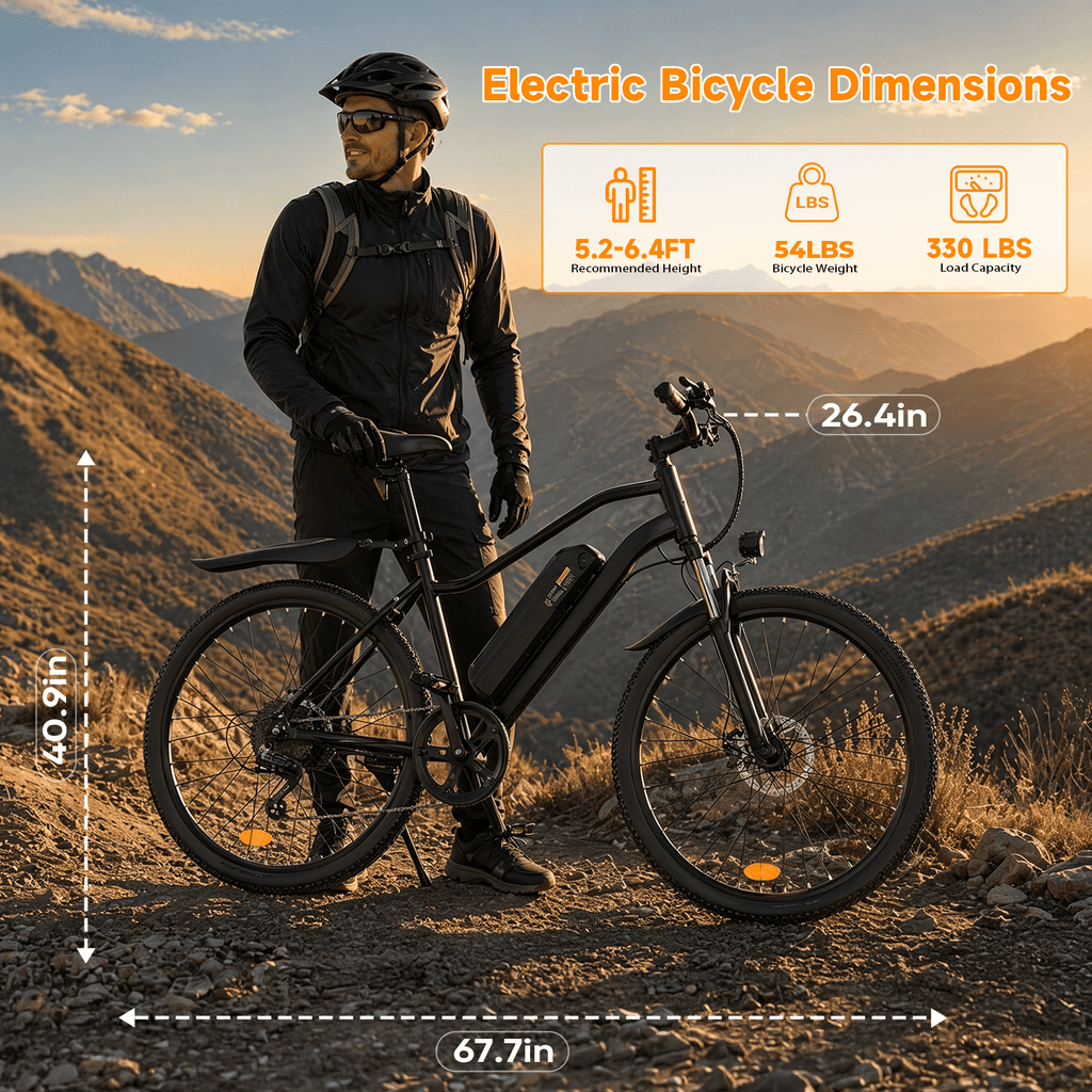iScooter Electric Bike for Adults 20 Mph, 30+Miles Electric Bicycle,500W Electric Bike with 36V 10.4Ah Battery, 5-Speed, 26 Tires and Front Fork Suspension