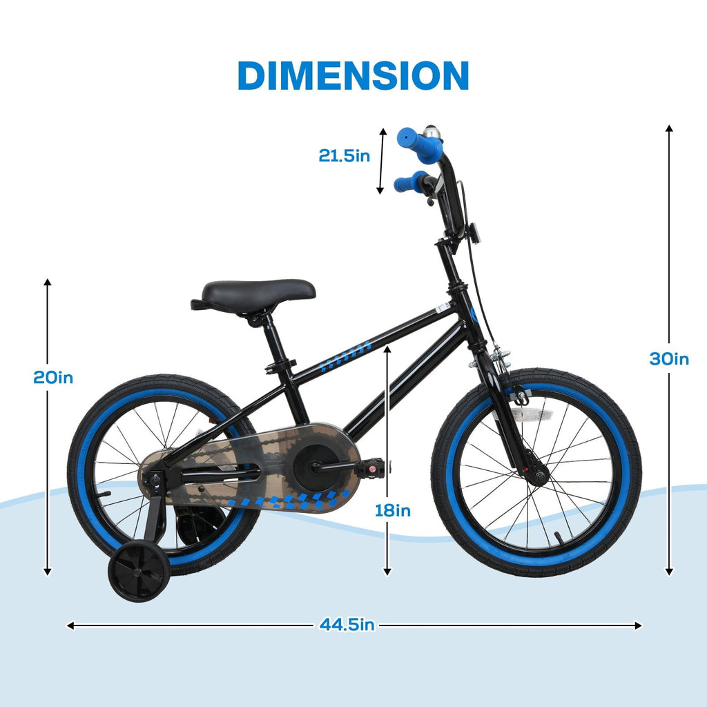Hykolity Kids Bike Boy Girl Bicycle 16 inch for Children Age 4-6 Height 38-48 Child Sport Bike BMX Handbar includes Training Wheel White