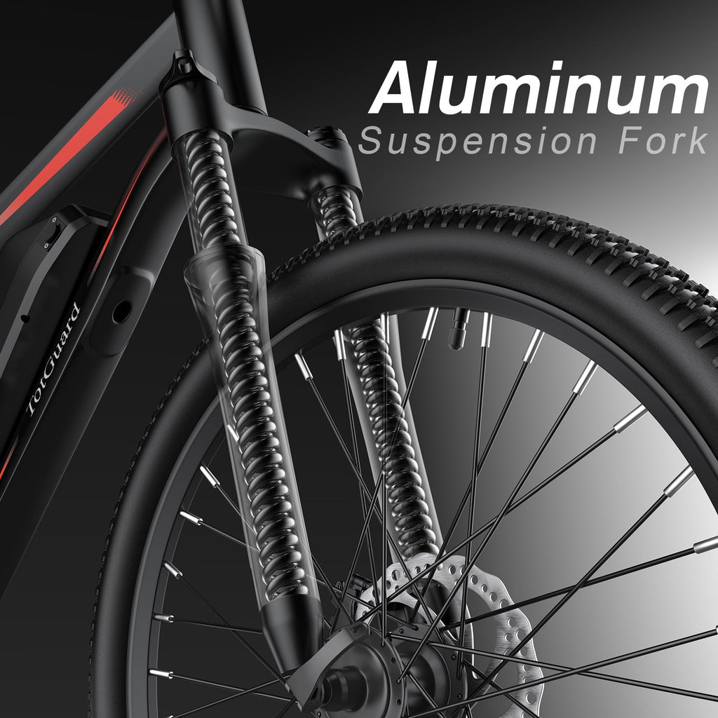 TotGuard Electric Bike for Adults, 26 Ebike 350W Adult Electric Bicycles, Electric Mountain Bike with 36V 10.4Ah Battery, Suspension Fork, Shimano 21 Speed Gears