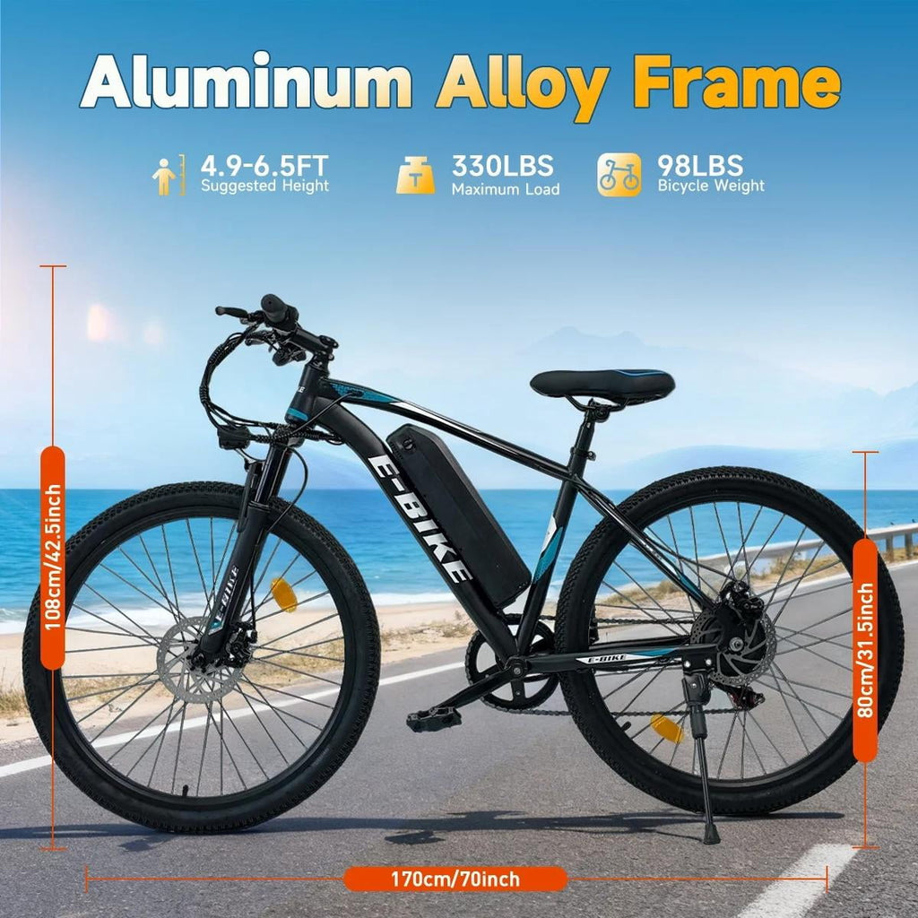 Electric Bicycle for Adults, 750W Peak 1000W Motor E Mountain Bike, 26in 45Miles 25MPH 7 Speed Commuting ebike with 432Wh, UL 2849