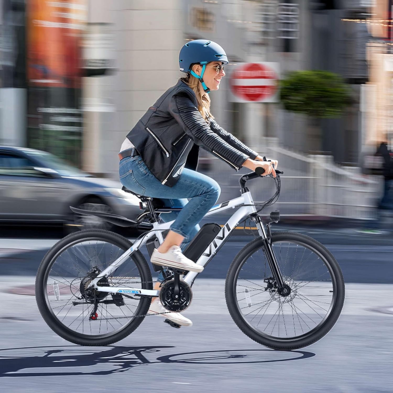 Vivi Electric Bike for Adults 26 Electric Mountain Bike 500W Cruise Control Electric Commuter Bike 21 Speed with Removable 48V Battery
