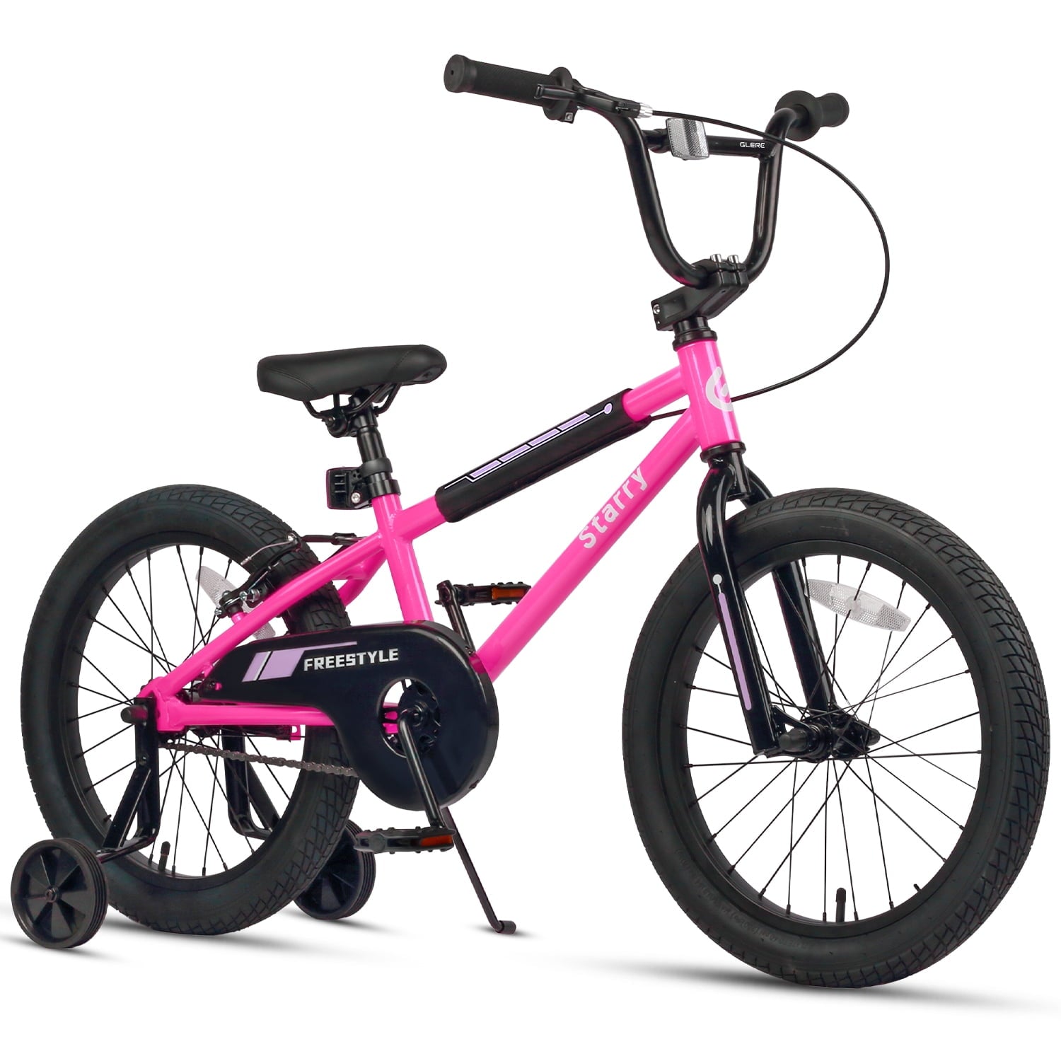 Glerc 14 Inch Little Kids Bike BMX Style Bicycle with Training Wheels Coaster Brake for 3 4 5 Years Old Boys Girls, Blue