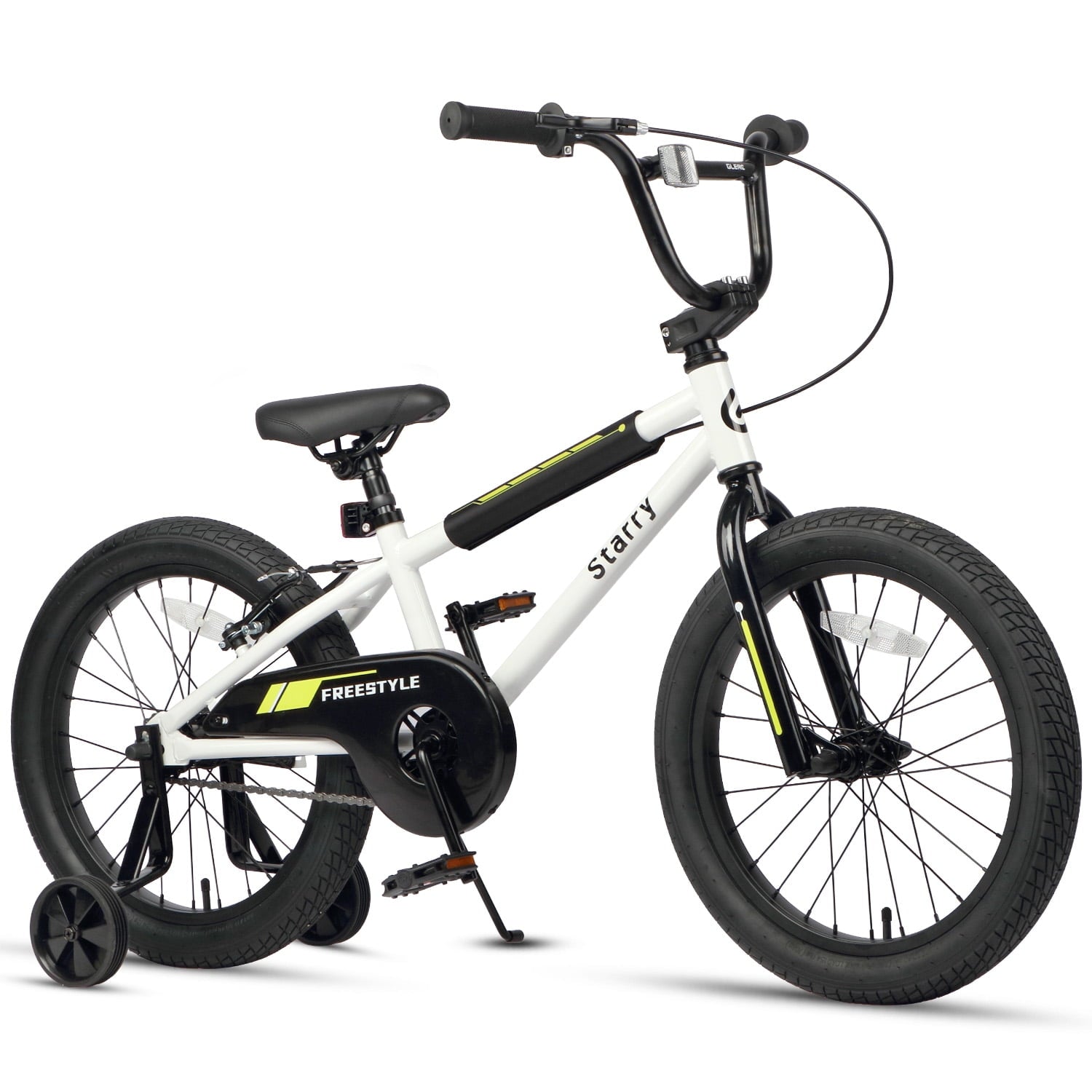 Glerc 16 Inch Little Kids Bike for Over 4 Years Old Boys Girls Youth BMX Style Bicycle with Training Wheels Coaster & Rear V Brake, Black