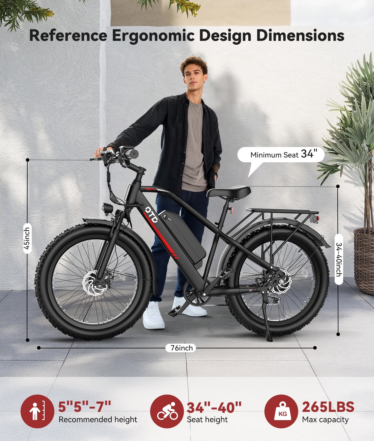 Electric Bike for Adults,1600W Fat Tire Ebike, 90+ Miles 28MPH E-Bicycles with Hydraulic Brakes, Fat Tire All-Terrain Electric Bicycle