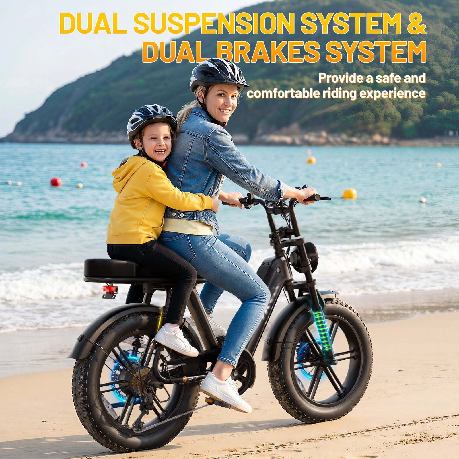 TST Electric Bike for Women, 20x4 Fat Tire, E Mountain Bike, 750W Motor 48V/15AH UL2849, Dual Hydraulic Disc Brakes, Full Suspension