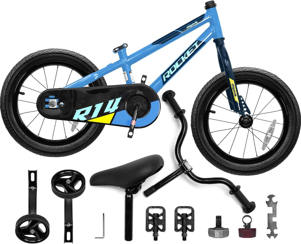 RoyalBaby Rocket Kids 14-Inch BMX Training Wheel Bicycle,Blue
